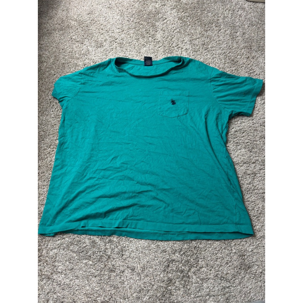 US Polo Assn Mens XL Teal Green Cotton Short Sleeve Pocket T-Shirt 11390204